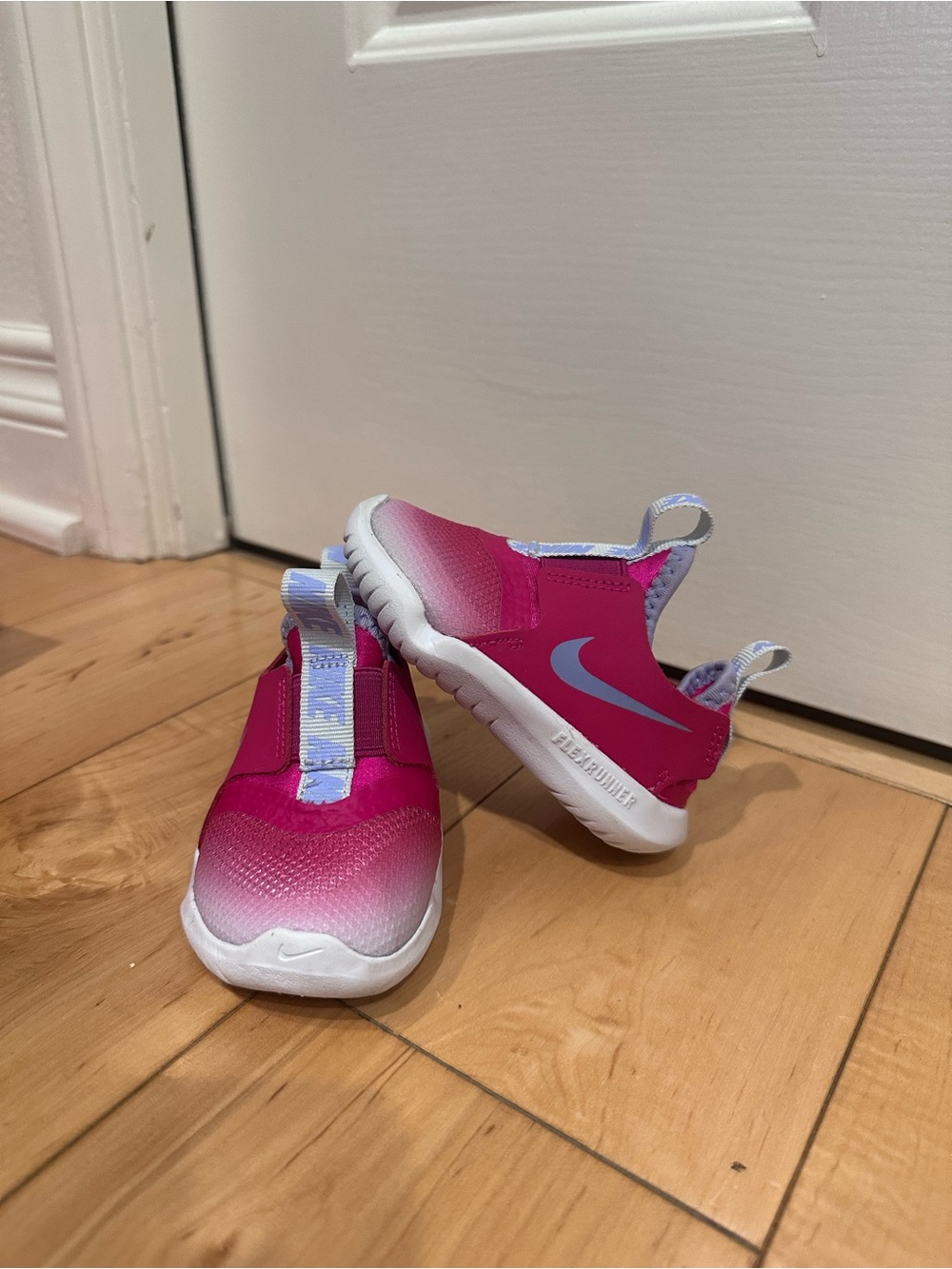 Nike Kids Pink and White Slip-On Sneakers